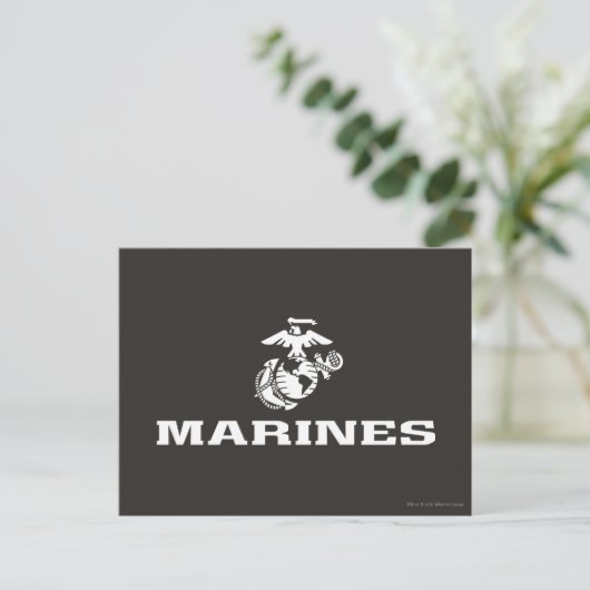Usmc-Logo gestapelt - Weiß Postkarte (Stehend Vorderseite)