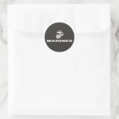 USMC Logo gestapelt - weiß Runder Aufkleber (Tasche)