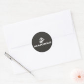 USMC Logo gestapelt - weiß Runder Aufkleber (Umschlag)