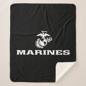 USMC Logo gestapelt - weiß Sherpadecke (Vorderseite)