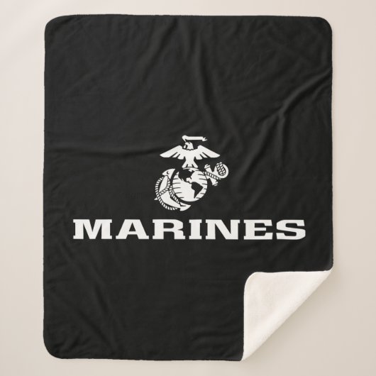 USMC Logo gestapelt - weiß Sherpadecke (Vorderseite)