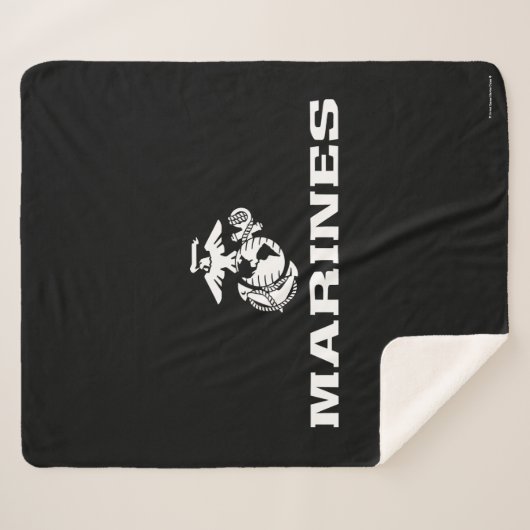 USMC Logo gestapelt - weiß Sherpadecke (Vorderseite (Horizontal))