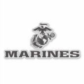 USMC-Logo mit schwarzen Logos Aufkleber (Vorderseite)