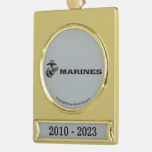 USMC-Logo mit schwarzen Logos Banner-Ornament Gold (Links)