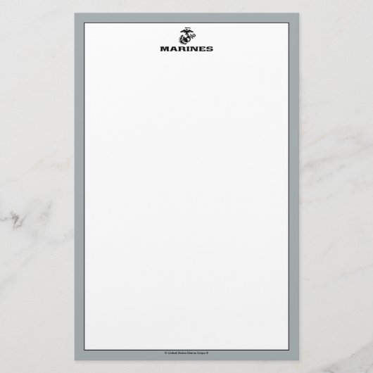 USMC-Logo mit schwarzen Logos Briefpapier (Vorderseite)