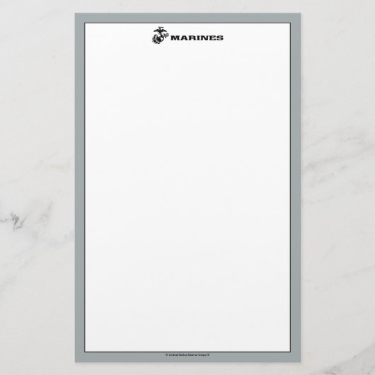 USMC-Logo mit schwarzen Logos Briefpapier (Vorderseite)