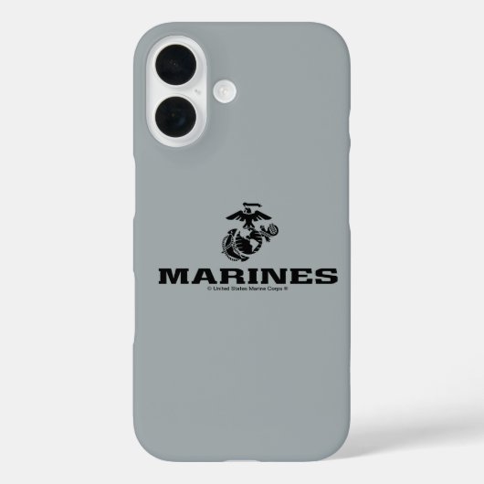 USMC-Logo mit schwarzen Logos Case-Mate iPhone Hülle (Rückseite)