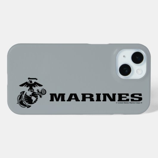 USMC-Logo mit schwarzen Logos Case-Mate iPhone Hülle (Rückseite (Horizontal))