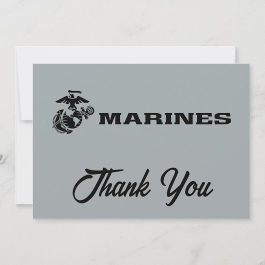 USMC-Logo mit schwarzen Logos Dankeskarte (Vorderseite)