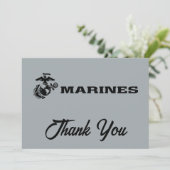 USMC-Logo mit schwarzen Logos Dankeskarte (Stehend Vorderseite)