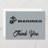 USMC-Logo mit schwarzen Logos Dankeskarte (Vorne/Hinten)