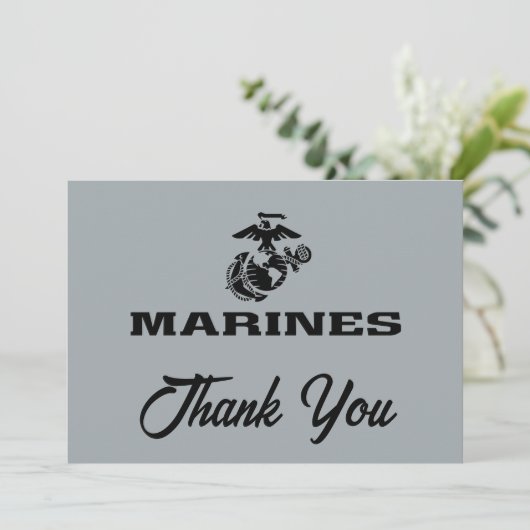 USMC-Logo mit schwarzen Logos Dankeskarte (Stehend Vorderseite)