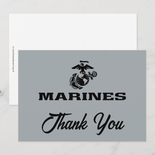 USMC-Logo mit schwarzen Logos Dankeskarte (Vorne/Hinten)