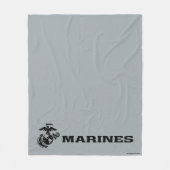 USMC-Logo mit schwarzen Logos Fleecedecke (Vorderseite)