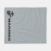 USMC-Logo mit schwarzen Logos Fleecedecke (Vorderseite (Horizontal))