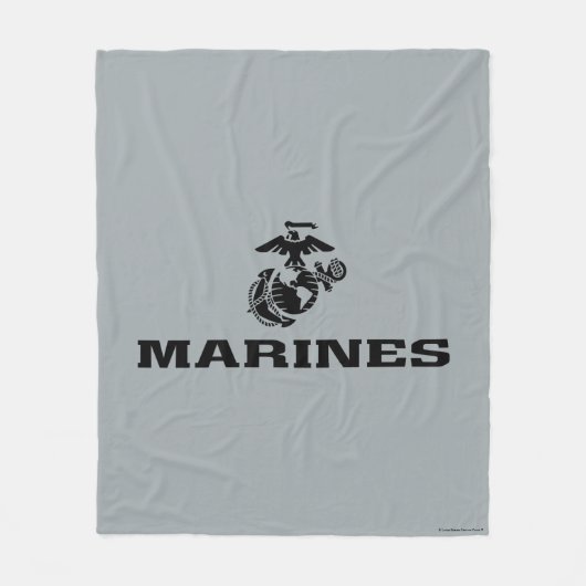 USMC-Logo mit schwarzen Logos Fleecedecke (Vorderseite)