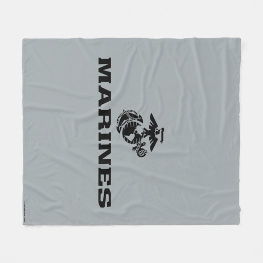 USMC-Logo mit schwarzen Logos Fleecedecke (Vorderseite (Horizontal))