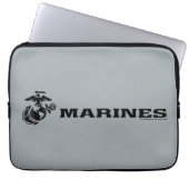 USMC-Logo mit schwarzen Logos Laptopschutzhülle (Vorderseite)