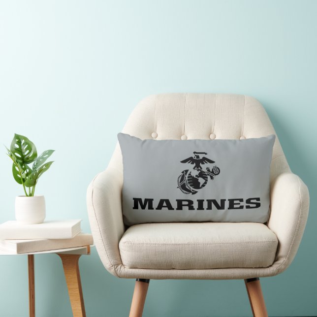 USMC-Logo mit schwarzen Logos Lendenkissen (Stuhl )