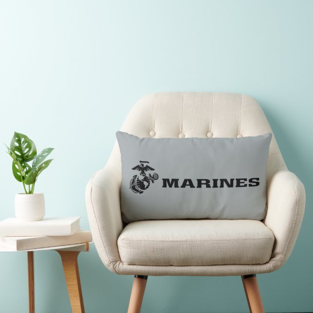 USMC-Logo mit schwarzen Logos Lendenkissen (Stuhl )