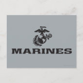 USMC-Logo mit schwarzen Logos Postkarte (Vorderseite)