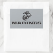 USMC-Logo mit schwarzen Logos Rechteckiger Aufkleber (Tasche)
