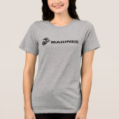USMC-Logo mit schwarzen Logos Tri-Blend Shirt (Vorderseite)