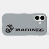 USMC Logo - Schwarz Case-Mate iPhone Hülle (Rückseite (Horizontal))