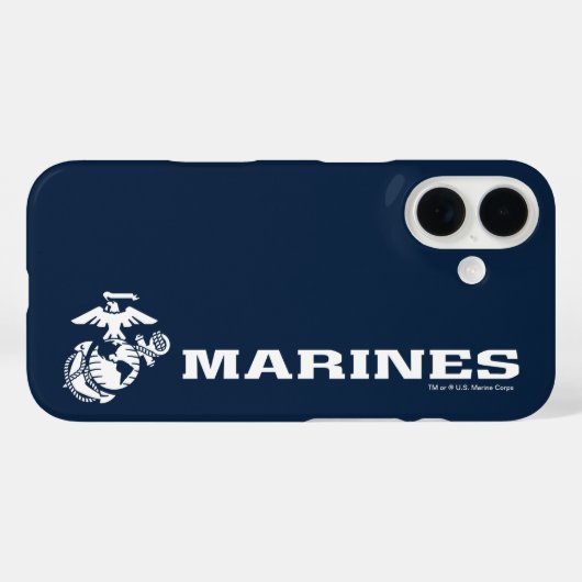 USMC-Logo - Weiß Case-Mate iPhone Hülle (Rückseite (Horizontal))