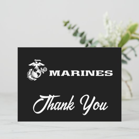 USMC-Logo - Weiß Dankeskarte (Stehend Vorderseite)