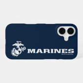USMC-Logo - Weiß iPhone 16 Hülle (Rückseite (Horizontal))