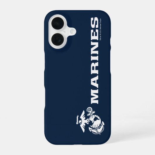 USMC-Logo - Weiß iPhone 16 Hülle (Rückseite)