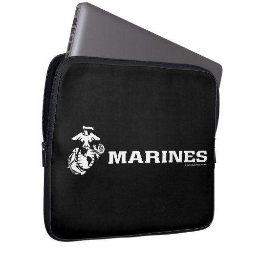 USMC-Logo - Weiß Laptopschutzhülle (Vorne Rechts)