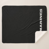 USMC-Logo - Weiß Sherpadecke (Vorderseite (Horizontal))