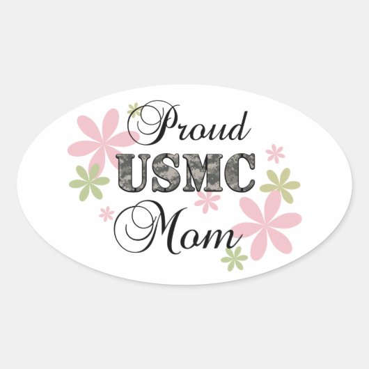 USMC-Mama [fl-Camouflage] Ovaler Aufkleber (Vorderseite)