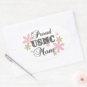 USMC-Mama [fl-Camouflage] Ovaler Aufkleber (Umschlag)