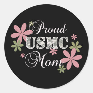 USMC-Mama [fl-Camouflage] Runder Aufkleber