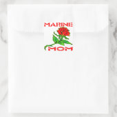 USMC Marine Mama Rose Quadratischer Aufkleber (Tasche)