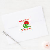 USMC Marine Mama Rose Quadratischer Aufkleber (Umschlag)