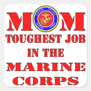 Usmc-MarineMama-stärkster Job im Marinekorps Quadratischer Aufkleber