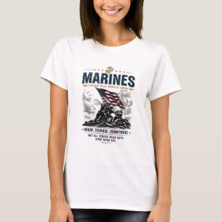 USMC Marines Frauen, geschmiedet durch Tapferkeit, T-Shirt
