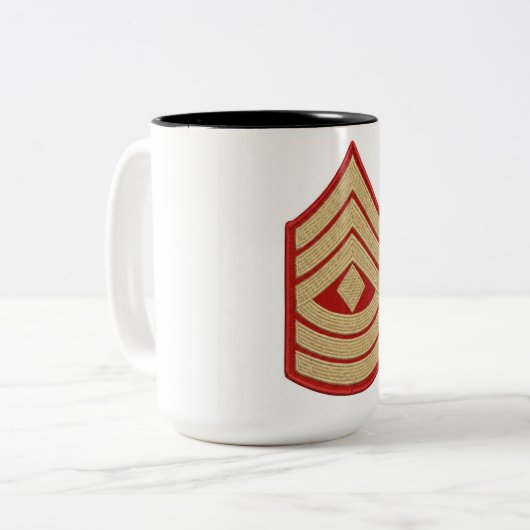 USMC Master Sergeant Dienstgradabzeichen Kaffeetas Zweifarbige Tasse (Vorderseite Links)