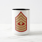 USMC Master Sergeant Dienstgradabzeichen Kaffeetas Zweifarbige Tasse (Mittel)