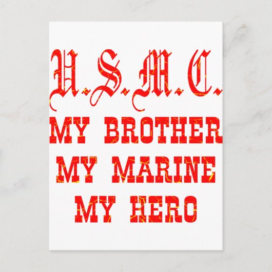 USMC My Brother My Marine My Held Postkarte (Vorderseite)