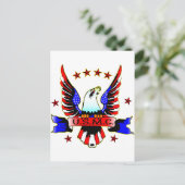 USMC Old School Red White & Blue Eagle Tattoo Postkarte (Stehend Vorderseite)