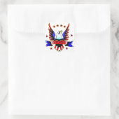 USMC Old School Red White & Blue Eagle Tattoo Quadratischer Aufkleber (Tasche)