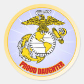 USMC Proud-Tochter Runder Aufkleber (Vorderseite)
