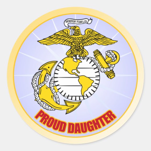 USMC Proud-Tochter Runder Aufkleber (Vorderseite)