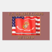 USMC Remüde Rectangle Stickers (Vorderseite)