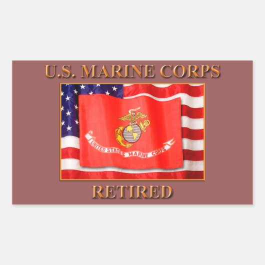 USMC Remüde Rectangle Stickers (Vorderseite)